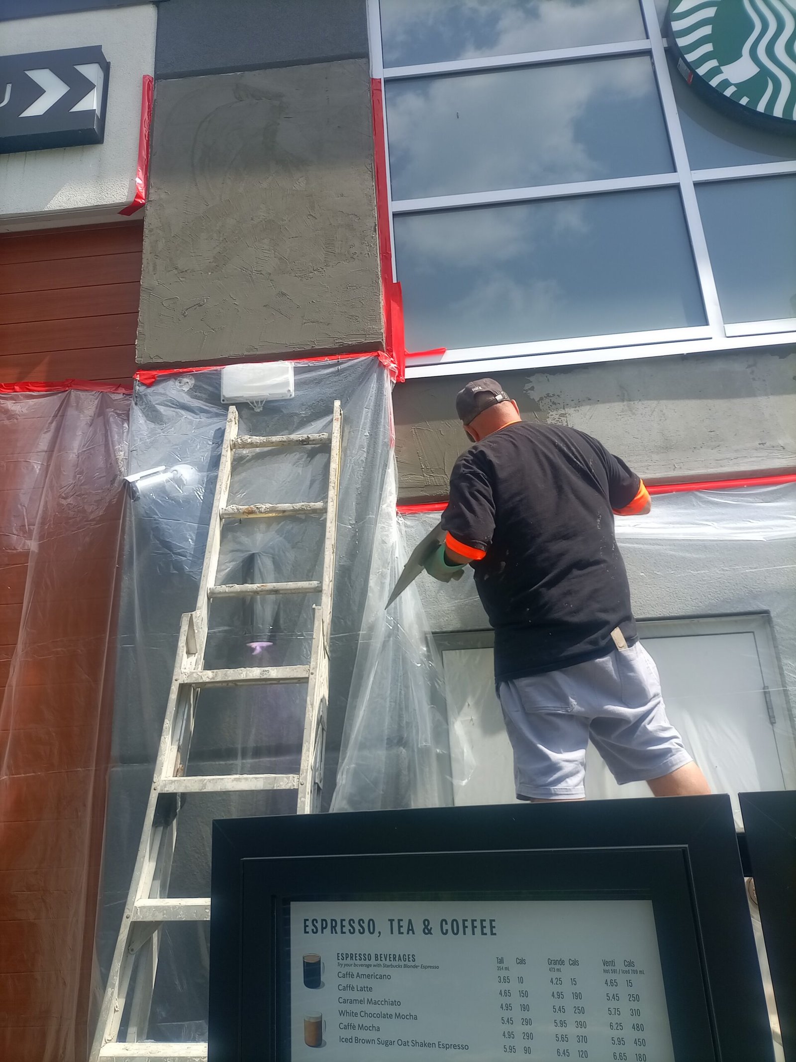starbucks stucco installation